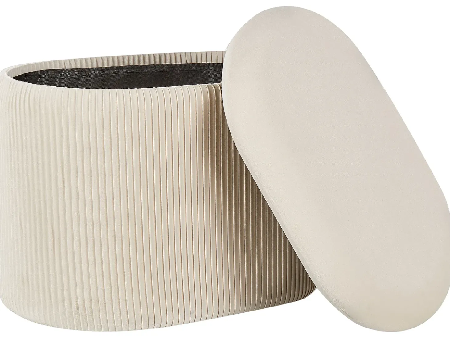 Puf med opbevaring RICHLAND Velour Lys Beige