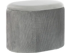 Puf med opbevaring RICHLAND Velour Lysegrå