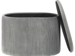 Puf med opbevaring RICHLAND Velour Lysegrå
