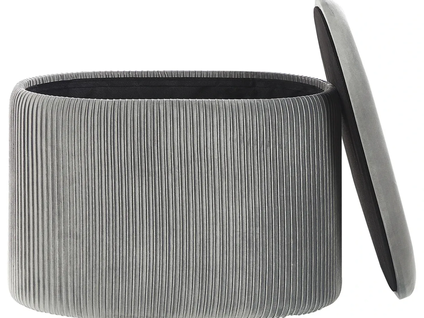 Puf med opbevaring RICHLAND Velour Lysegrå