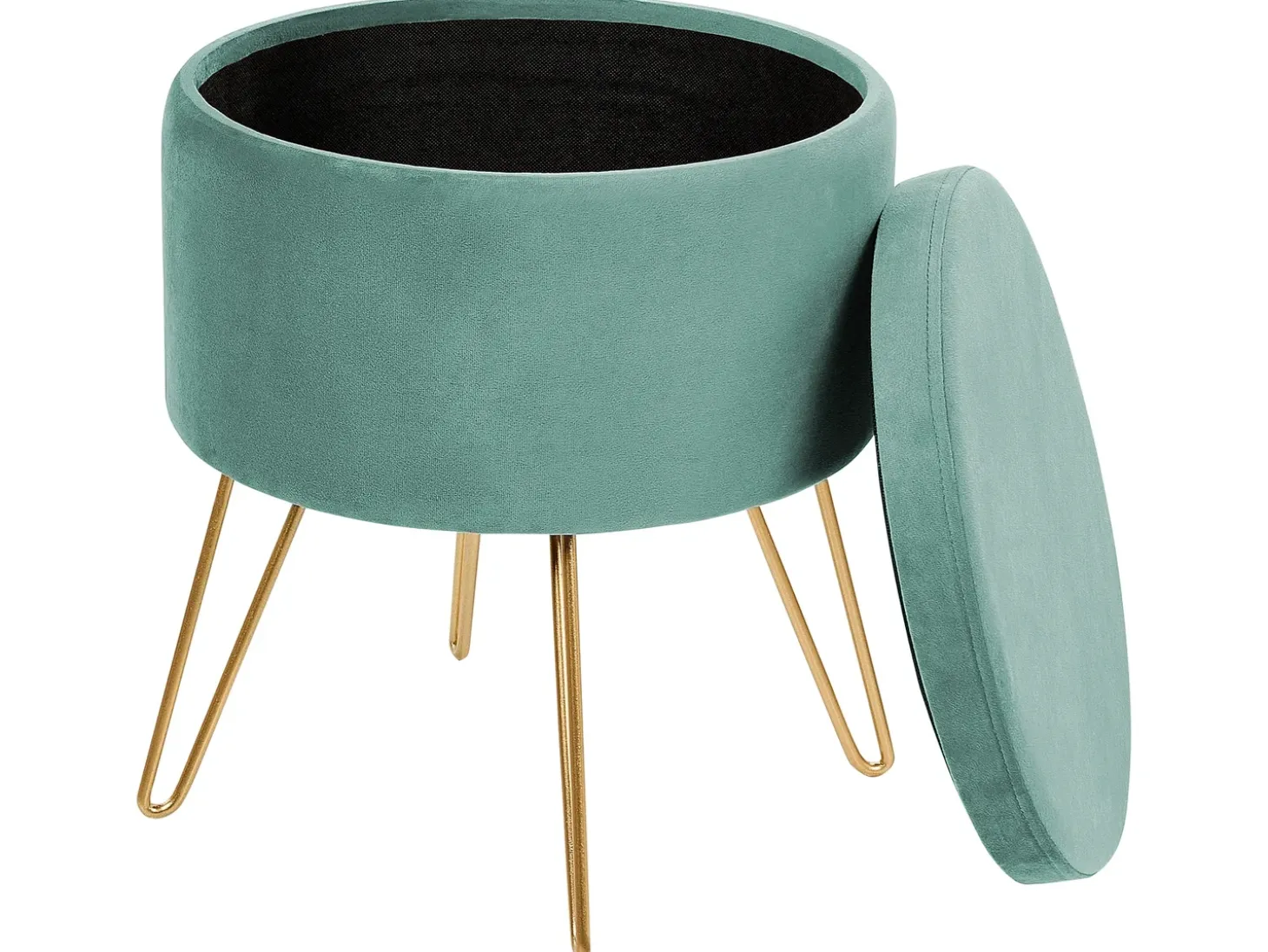 Puf med opbevaring SILAS Velour Mintgrøn