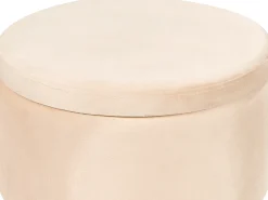 Puf med opbevaring SILAS Velour Lys Beige