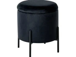 Puf med opbevaring WENONA Velour Sort