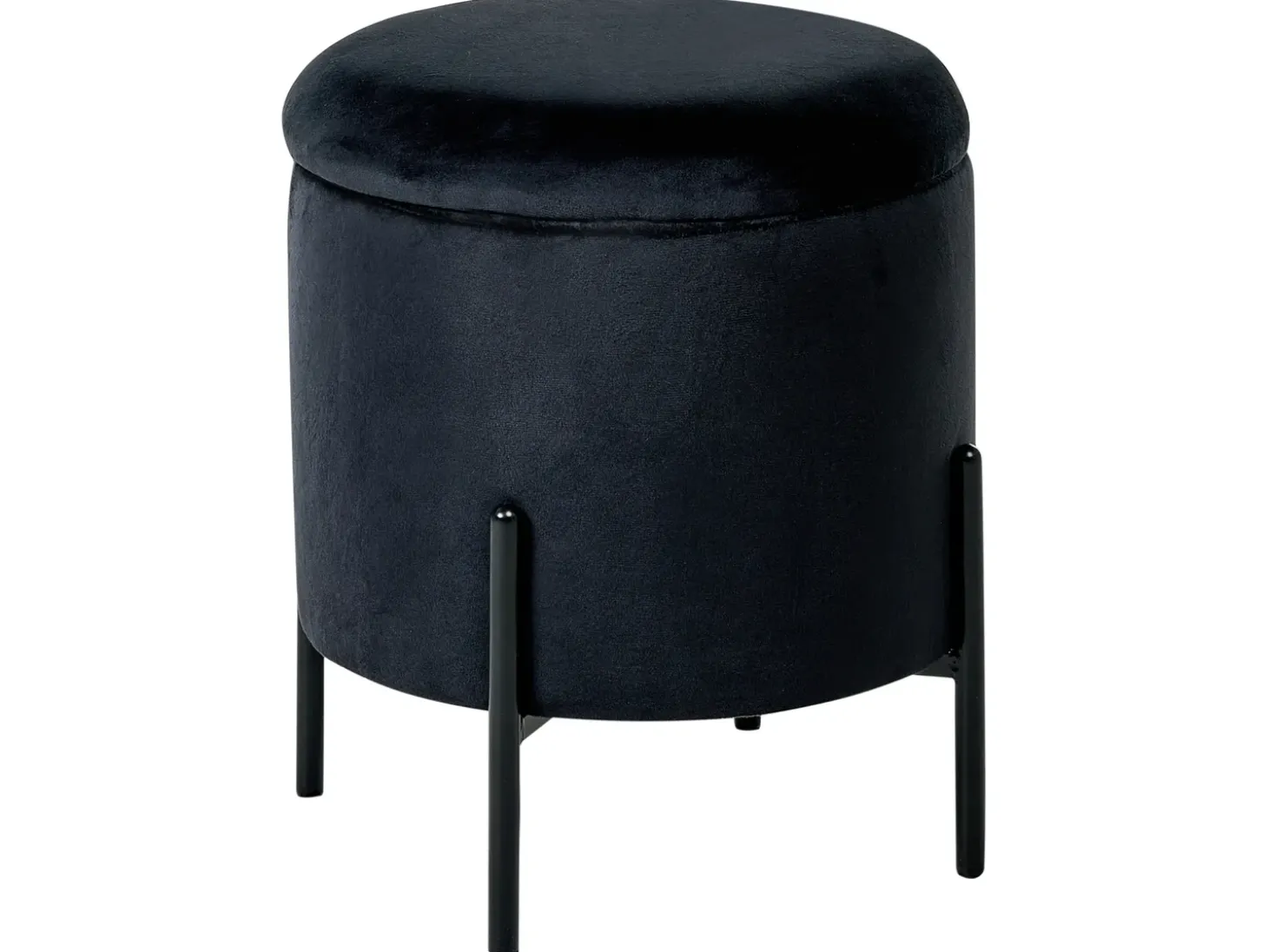 Puf med opbevaring WENONA Velour Sort