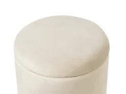 Puf med opbevaring WENONA Velour Lys Beige