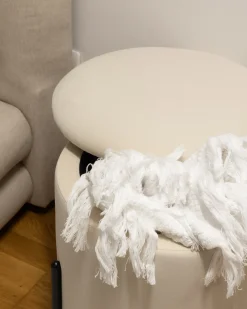 Puf med opbevaring WENONA Velour Lys Beige