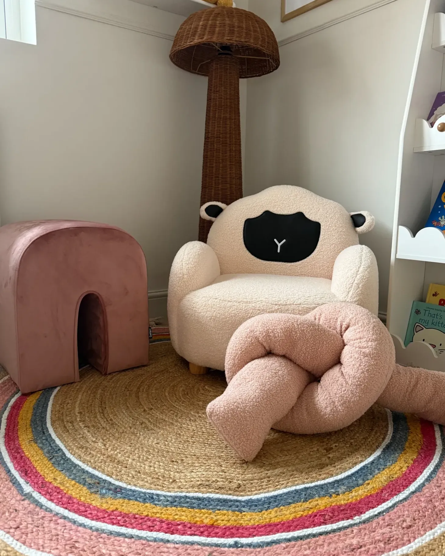 Puf MODOC Velour Lyserød