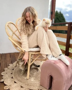 Puf MODOC Velour Lyserød