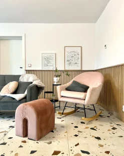 Puf MODOC Velour Lyserød