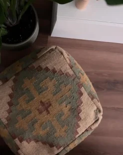 Puf SARON Jute Multifarvet