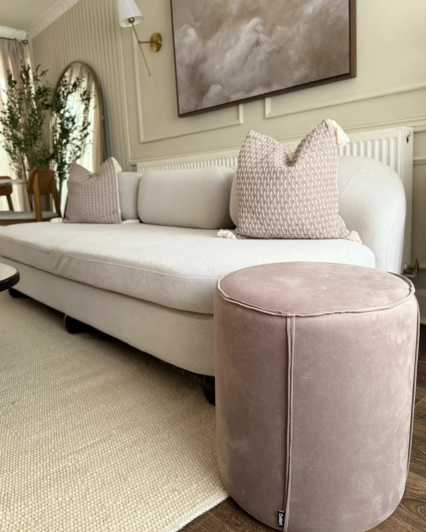 Puf SEDONA Velour Brungrå