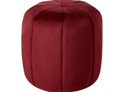 Puf SELBY Velour Mørkerød
