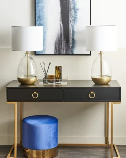 Puf SOPHIA Velour Navy Blå