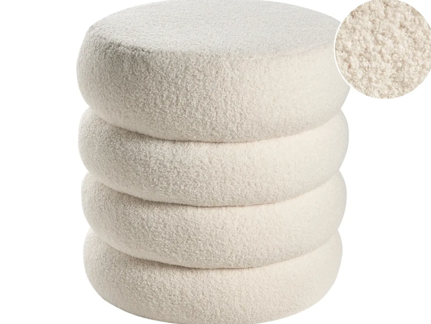 Puf SUMPTER Boucle Cremehvid