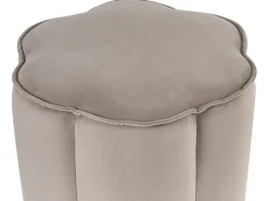 Puf TAPPEN Velour Brungrå