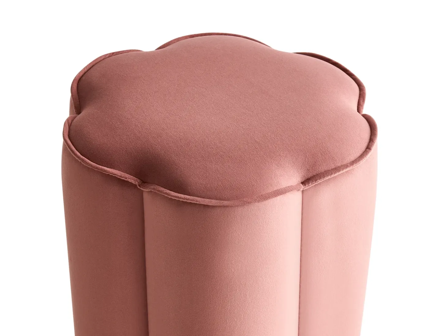 Puf TAPPEN Velour Lyserød