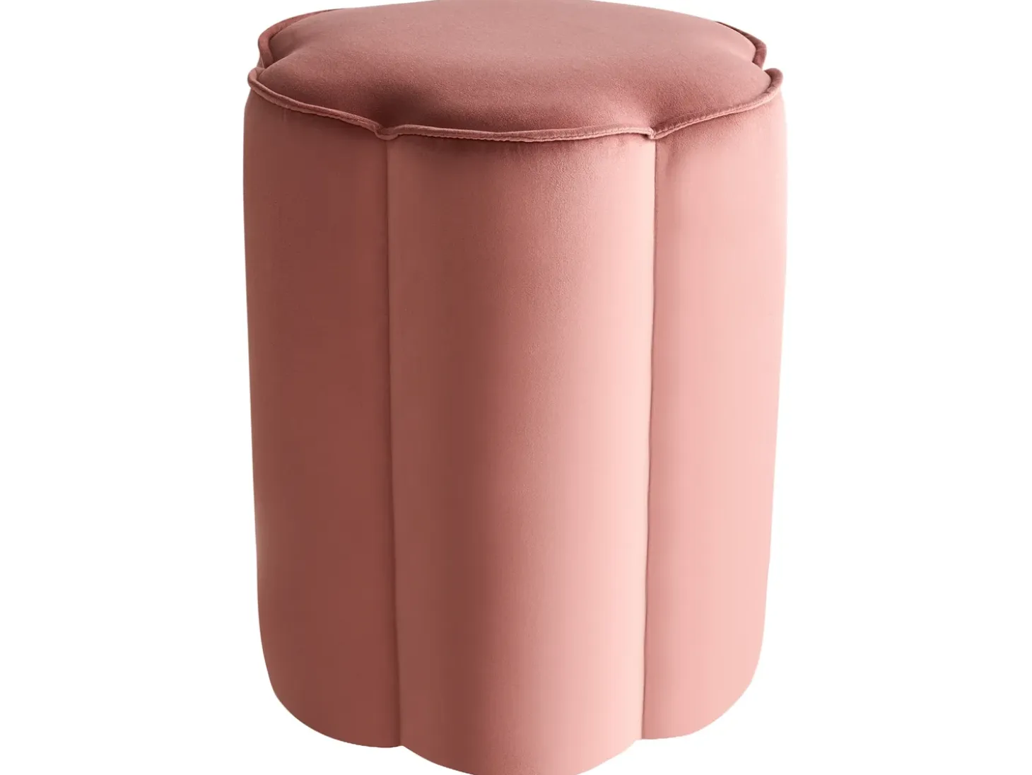 Puf TAPPEN Velour Lyserød