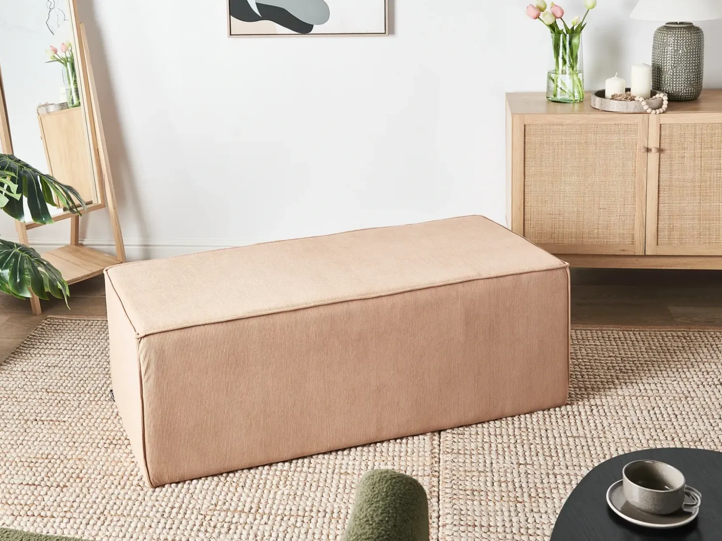 Puf VINITA Fløjl Beige