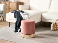 Puf YANKTON Velour Lyserød