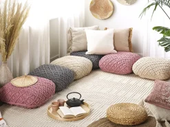 Puf Macramé BERRECHID Bomuld Beige