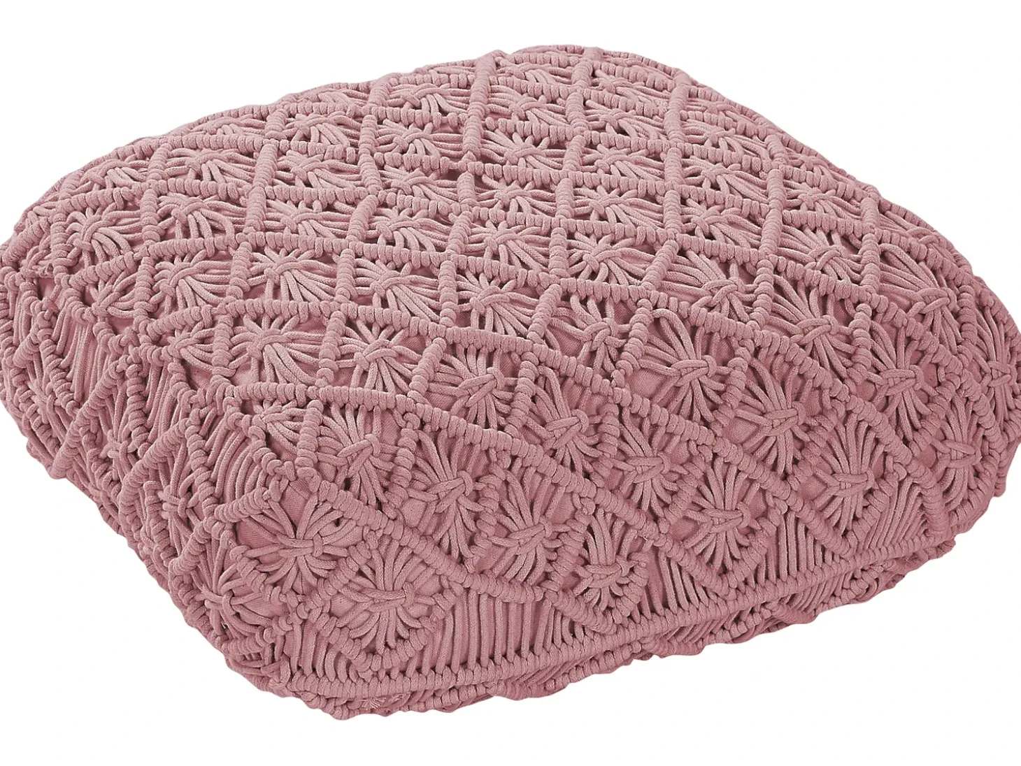 Puf Macramé BERRECHID Bomuld Lyserød