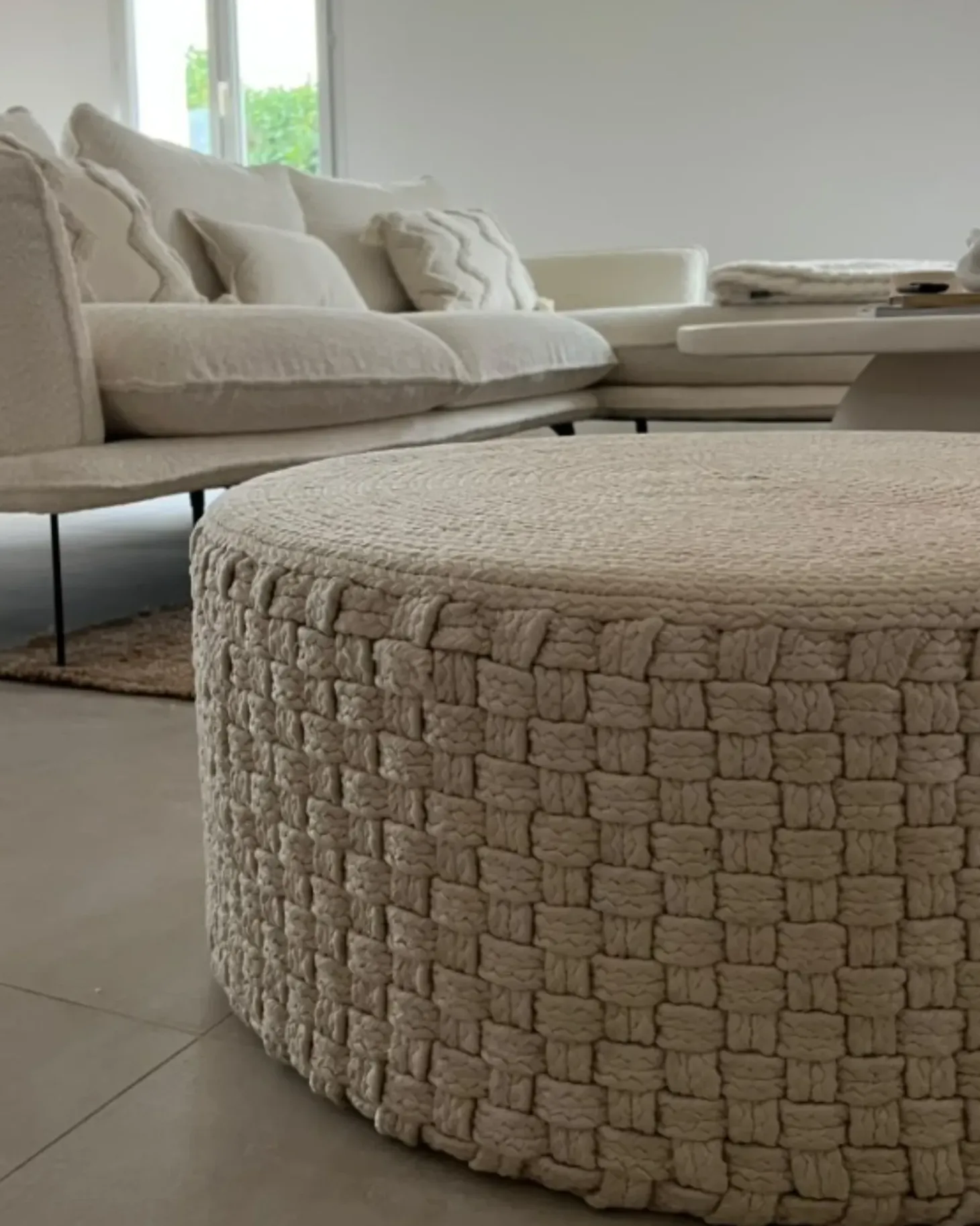 Puf MITHI Lys Beige