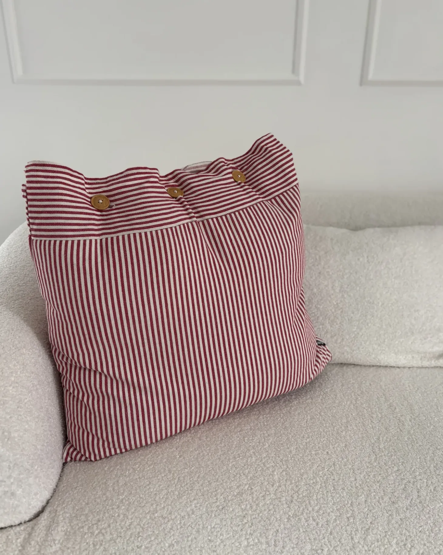 Pyntepude AALITA Bomuld 45 x 45 cm Rød Stribet mønster
