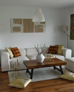 Pyntepude BARJA 45 x 45 cm Orange Ternet mønster