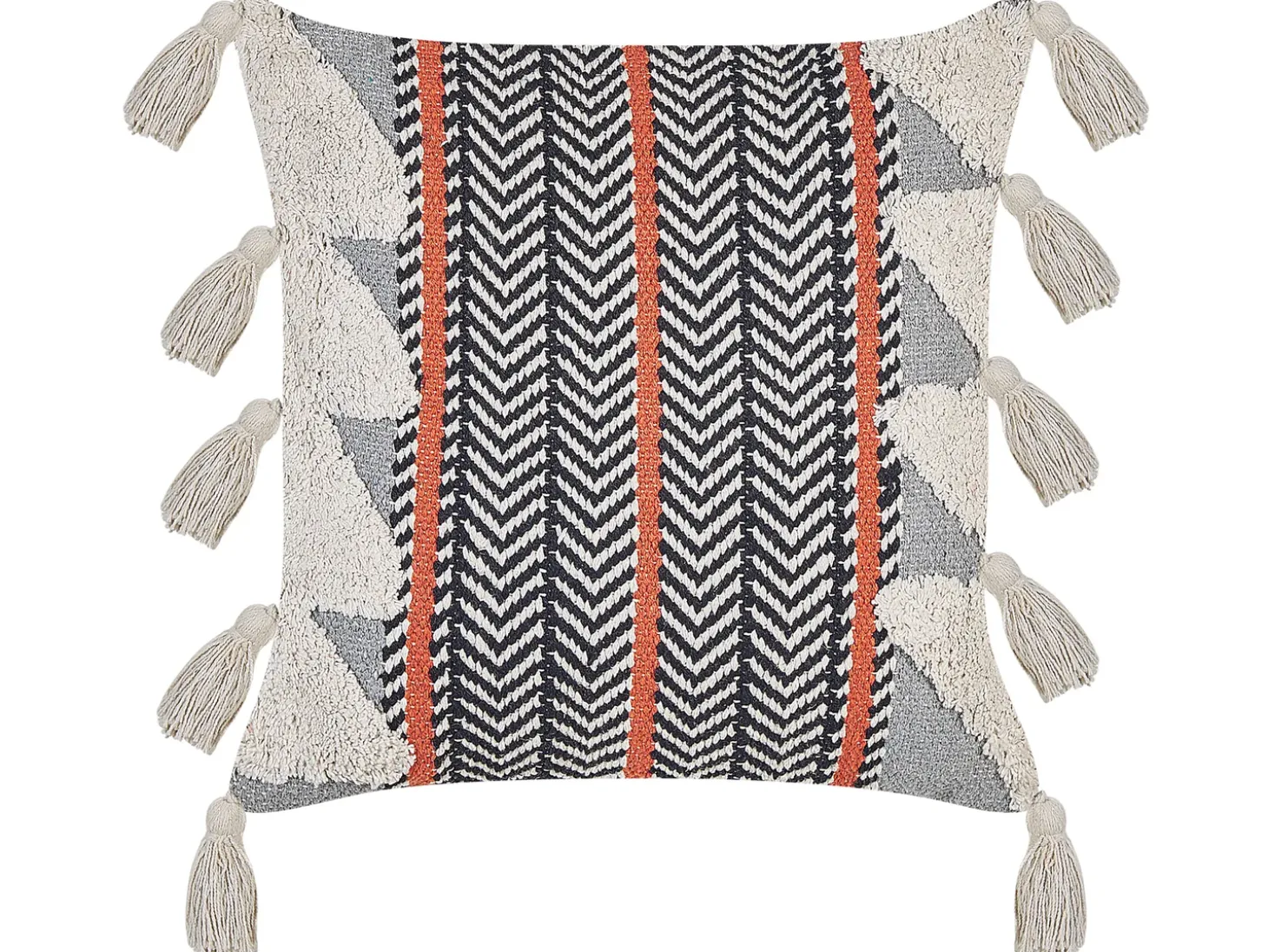 Pyntepude BOUVARDIA Bomuld 45 x 45 cm Grå Chevronmønster