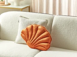 Pyntepude CONSOLIDA Velour 47 x 35 cm Orange Ensfarvet