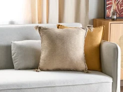 Pyntepude ERIGERON Jute 45 x 45 cm Beige Ensfarvet