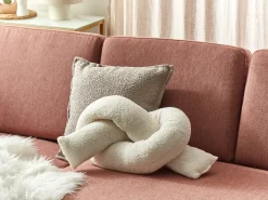 Pyntepude GLADIOLUS Boucle 172 x 14 cm Cremehvid Ensfarvet