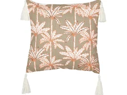 Pyntepude MELOBESIA Bomuld 45 x 45 cm Beige Plante mønster