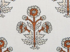 Pyntepude OMORIKA Bomuld 45 x 45 cm Hvid Blomstermønster