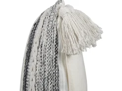 Pyntepude ROCHEA Bomuld 45 x 45 cm Sort Stribet mønster