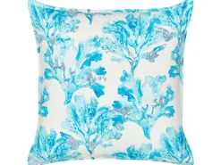 Pyntepude ROCKWEED Bomuld 45 x 45 cm Hvid Blomstermønster
