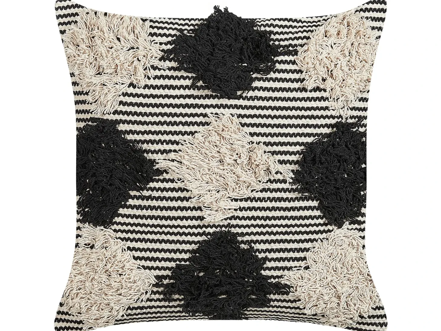 Pyntepude BHUSAWAL Bomuld 50 x 50 cm Sort Geometrisk mønster