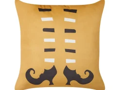 Pyntepude COVASNA Velour 45 x 45 cm Orange Abstraktmønster