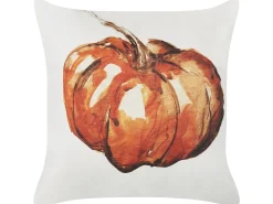Pyntepude CURBITA Velour 45 x 45 cm Beige Plante mønster