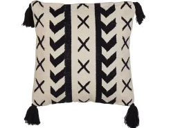 Pyntepude DEADNETTLE Bomuld 45 x 45 cm Beige Geometrisk mønster