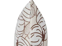 Pyntepude GOURD Velour 45 x 45 cm Beige Plante mønster