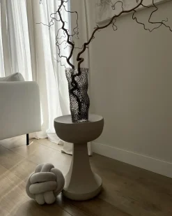 Pyntepude MALNI Velour 20 x 20 cm Lysegrå Ensfarvet
