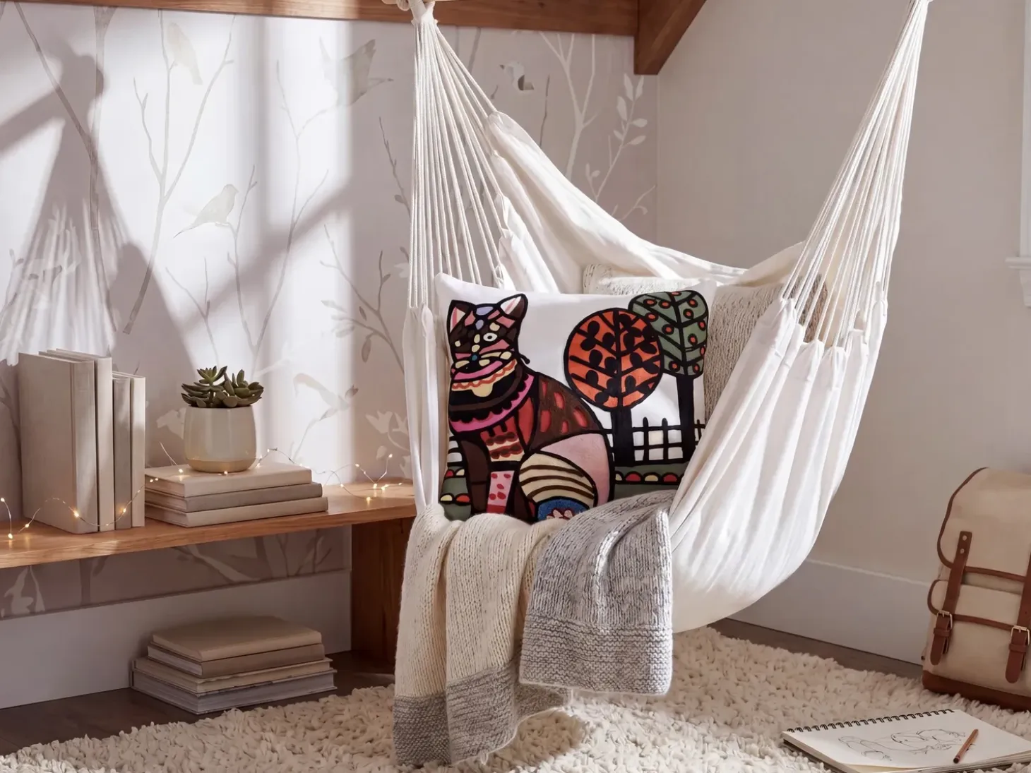 Pyntepude MEHSANA Boucle 50 x 50 cm Multifarvet Dyremønster