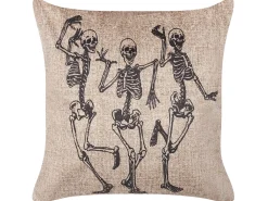 Pyntepude MORTESTI Velour 45 x 45 cm Lys Beige Abstraktmønster