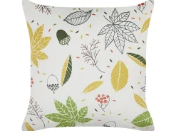 Pyntepude MULLEIN Velour 45 x 45 cm Multifarvet Plante mønster