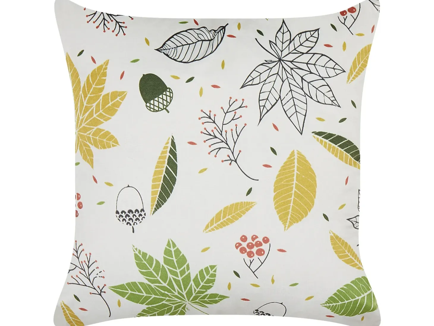 Pyntepude MULLEIN Velour 45 x 45 cm Multifarvet Plante mønster
