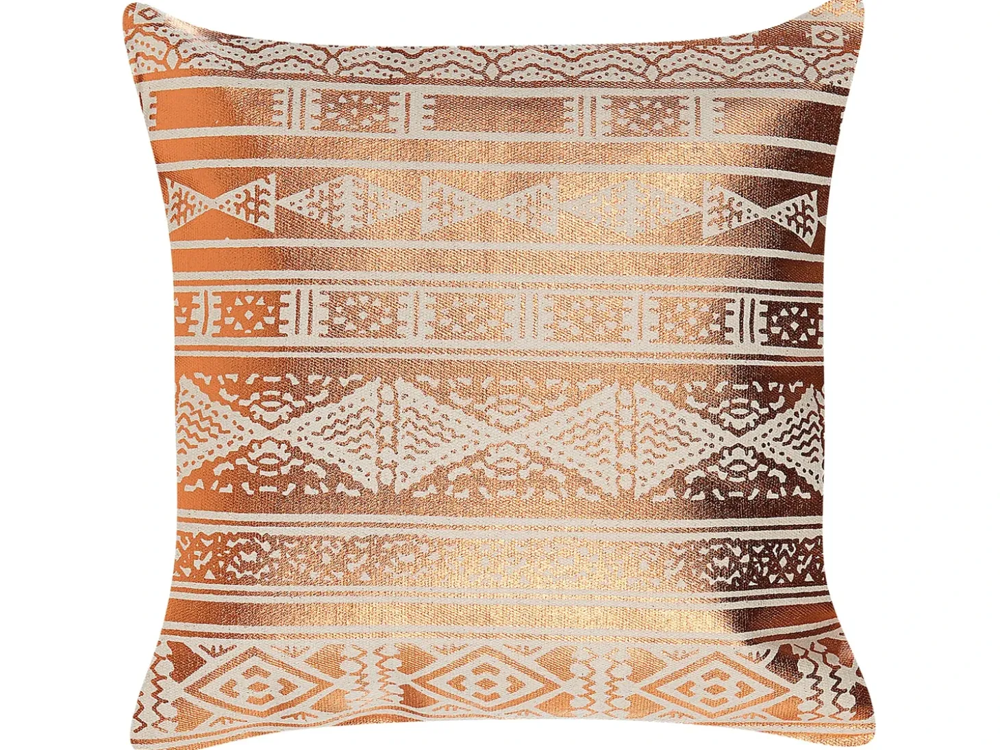 Pyntepude OUJDA Bomuld 50 x 50 cm Kobber Geometrisk mønster