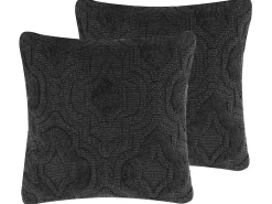 Pyntepude PAIKA Bomuld 45 x 45 cm Mørkegrå Ikat