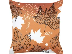 Pyntepude POINSETTIA Velour 45 x 45 cm Orange Plante mønster