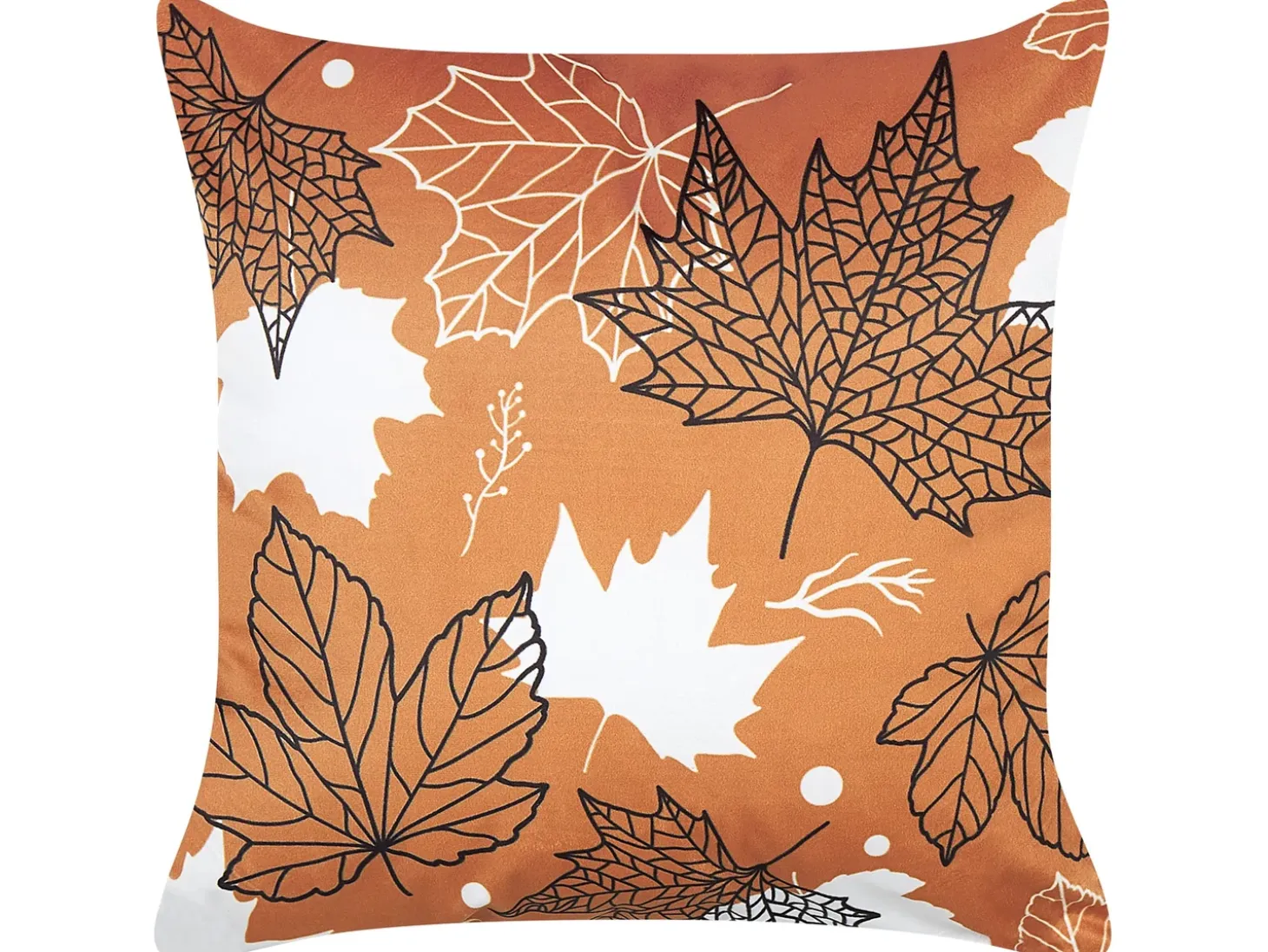 Pyntepude POINSETTIA Velour 45 x 45 cm Orange Plante mønster